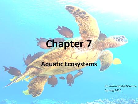 Chapter 7 Aquatic Ecosystems Environmental Science Spring 2011.
