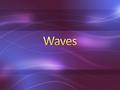 Wave – any disturbance that transmits energy through matter or space Medium – a substance through which a wave can travel. Can be a solid, liquid, or.