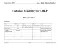 Submission doc.: IEEE 802.11-15/1108r0 Technical Feasibility for LRLP September 2015 Chittabrata Ghosh, IntelSlide 1 Date: 2015-09-14 Authors:
