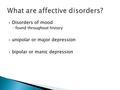 Depression Clinical Presentation