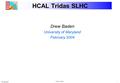 13-Feb-2004 HCAL TriDAS 1 HCAL Tridas SLHC Drew Baden University of Maryland February 2004.