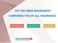 DO YOU NEED INSURANCE? COMPARES THE OF ALL INSURANCE.