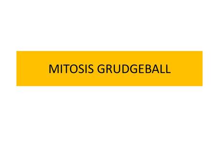 MITOSIS GRUDGEBALL. 1 How many diploid chromosomes are found in human body cells? 46 (they are in pairs!)