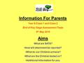 Information For Parents Year 6-Class 1 and Class 2 End of Key Stage Assessment Tests 9 th May 2016 Aims What are SATS? How will attainment be reported?