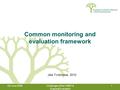 4/5 June 2009Challenges of the CMEF & Ongoing Evaluation 1 Common monitoring and evaluation framework Jela Tvrdonova, 2010.