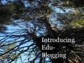 Glenn Groulx, B Ed., MDE Introducing Edu- Blogging.