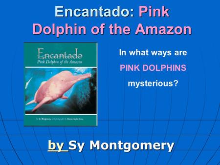 Encantado: Pink Dolphin of the Amazon by by Sy Montgomery by In what ways are PINK DOLPHINS mysterious?