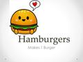 Hamburgers Makes 1 Burger. Why are they called hamburgers?! Originated in Hamburg, Germany Many claims to where and how hamburgers came to be in North.