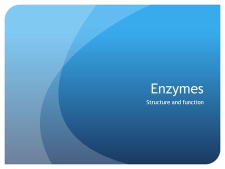 Enzymes Structure and function. Enzymes Over 1000 different reactions can take place in a single cell in any given moment. Each individual reaction is.