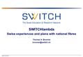 2002 © SWITCH SWITCHlambda Swiss experiences and plans with national fibres Thomas H. Brunner