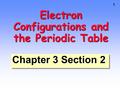 1 Electron Configurations and the Periodic Table Chapter 3 Section 2.