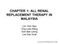 CHAPTER 1: ALL RENAL REPLACEMENT THERAPY IN MALAYSIA Lim Yam Ngo Ong Loke Meng Goh Bak Leong Lee Day Guat Source: 20 th MDTR Report 2012, NRR.