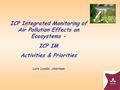 ICP Integrated Monitoring of Air Pollution Effects on Ecosystems - ICP IM Activities & Priorities Lars Lundin, chairman.