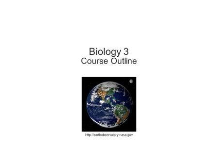 1  Biology 3 Course Outline.