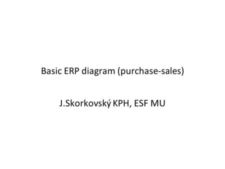 Basic ERP diagram (purchase-sales) J.Skorkovský KPH, ESF MU.