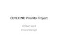 COTEKINO Priority Project COSMO WG7 Chiara Marsigli.