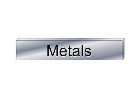 Metals. Learning Objectives Use reactivity data to determine a reactivity series Relate extraction method to reactivity of metals Write word/symbol equations.