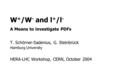 W + /W - and l + /l - A Means to investigate PDFs T. Schörner-Sadenius, G. Steinbrück Hamburg University HERA-LHC Workshop, CERN, October 2004.