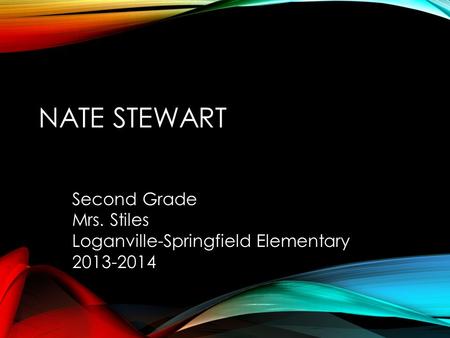 NATE STEWART Second Grade Mrs. Stiles Loganville-Springfield Elementary 2013-2014.