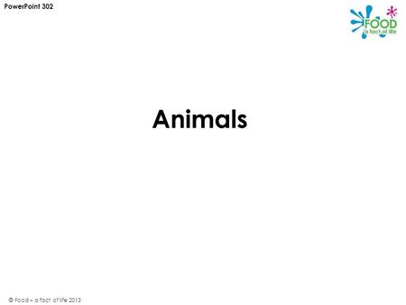 © Food – a fact of life 2013 Animals PowerPoint 302.
