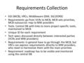 Requirements Collection EGI (MCB), VRCs, Middleware (EMI, SGI,DORII) Requirements go from VCRs to MCB, MCB sets priorities, MCB outsources reqs to MW providers.