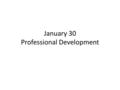 January 30 Professional Development. Professional Development Acquiring skills that help you to be successful in your profession as a research scientist.