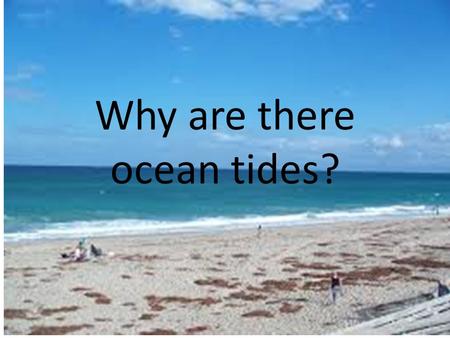 Why are there ocean tides?. Every 6 hours there is either a low tide or a high tide. 2 of each per day.