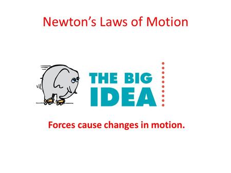 Newton’s Laws of Motion Forces cause changes in motion.