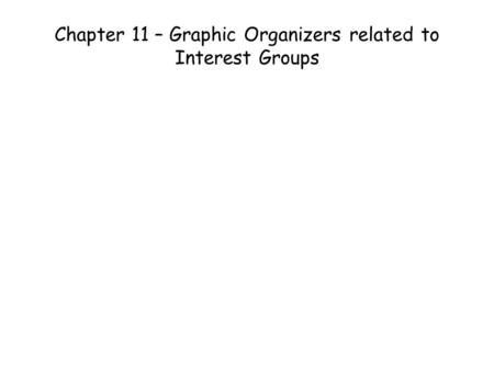 Chapter 11 – Graphic Organizers related to Interest Groups.