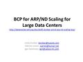 BCP for ARP/ND Scaling for Large Data Centers