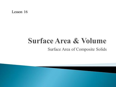 Surface Area of Composite Solids