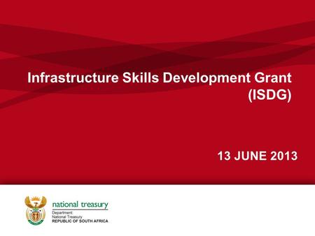 Infrastructure Skills Development Grant (ISDG)