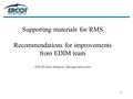 1 Supporting materials for RMS Recommendations for improvements from EDIM team (ESI ID Data Integrity Management team)