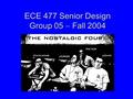 ECE 477 Senior Design Group 05  Fall 2004 Paste a photo of team members with completed project here..