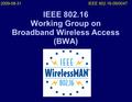 IEEE 802.16 Working Group on Broadband Wireless Access (BWA) 2009-08-31 IEEE 802.16-09/0047.