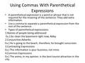 Using Commas With Parenthetical Expressions A parenthetical expression is a word or phrase that is not required for the meaning of the sentence. They add.