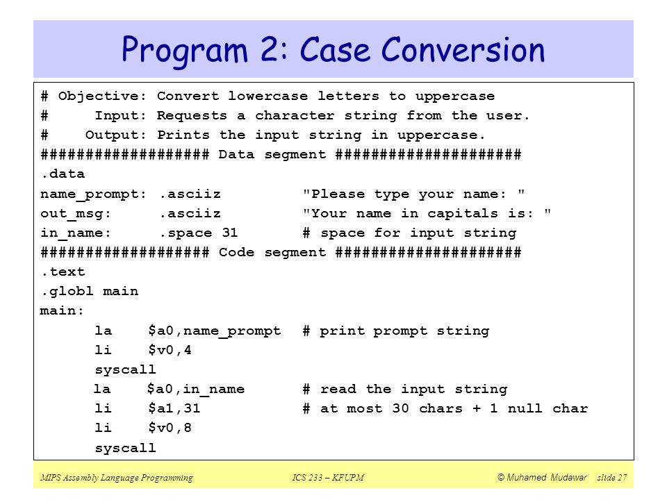 Program To Convert C To Mips
