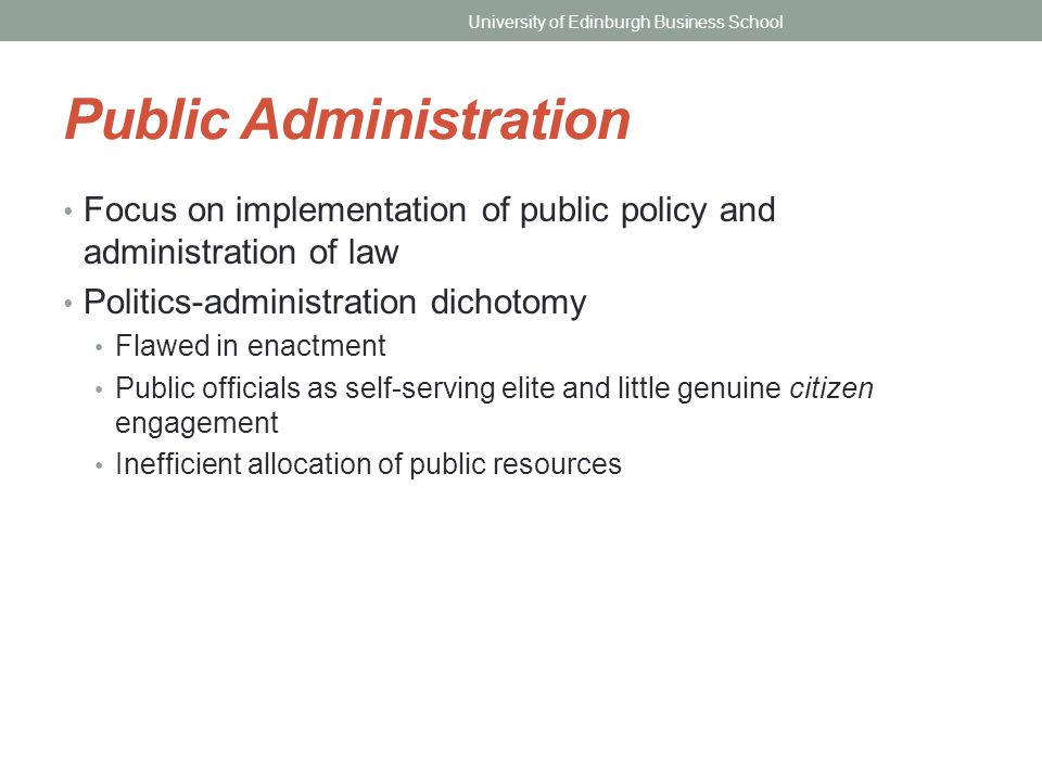 policy administration dichotomy