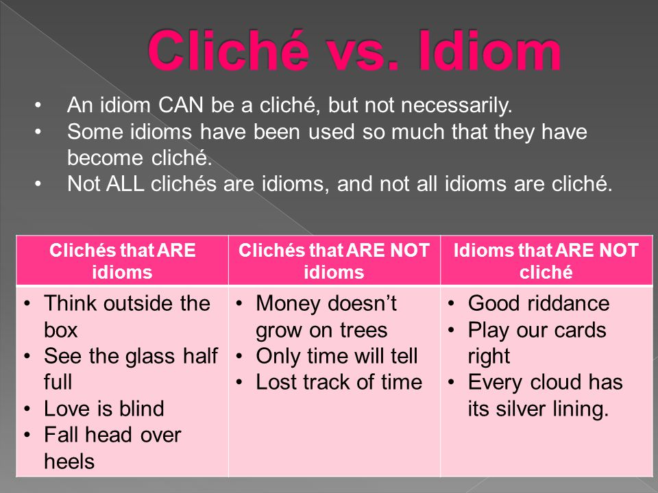 Image result for idiom and cliches