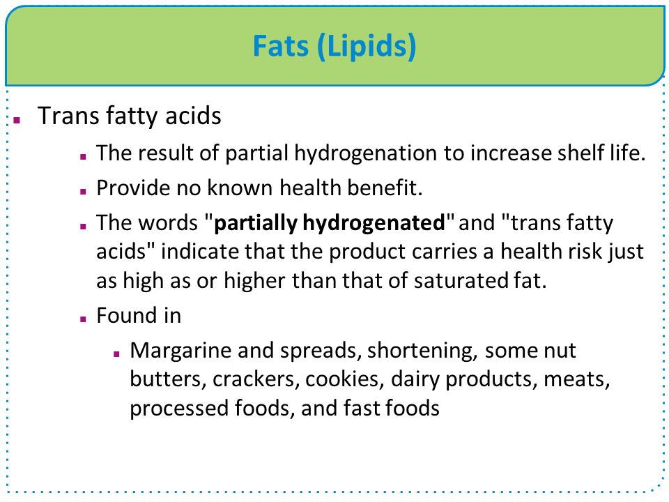 Trans Fatty Acids Found In Hydrogenated Fats 42