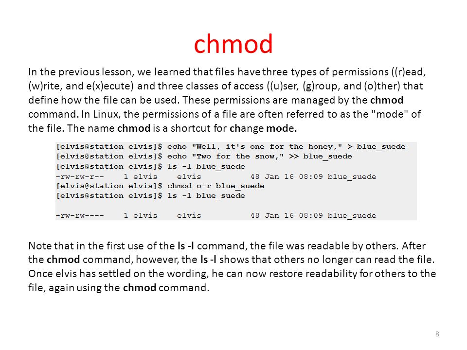 Unix Linux Access Permission Bits