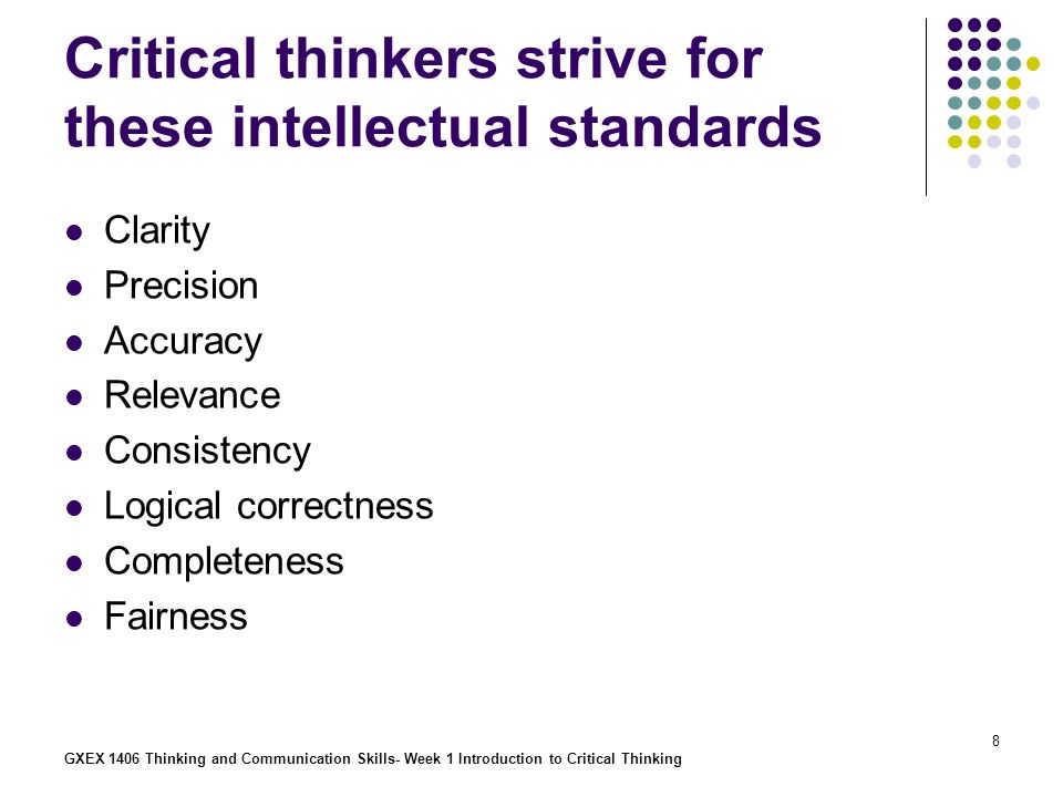 standard of critical thinking