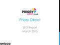 Priory Direct SEO Report March 2015. Contents Work Completed Google Mobile Update Keyword Progress Impact on Traffic Goal Completions/Sales ROI Figures.