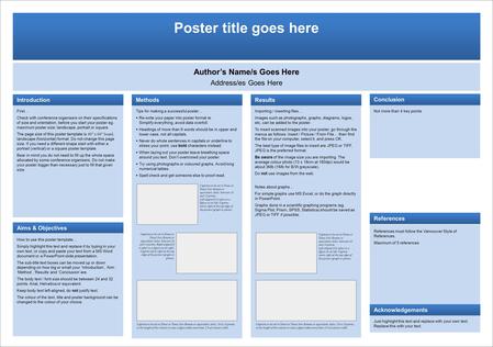 Poster title goes here Author’s Name/s Goes Here Address/es Goes Here First… Check with conference organisers on their specifications of size and orientation,