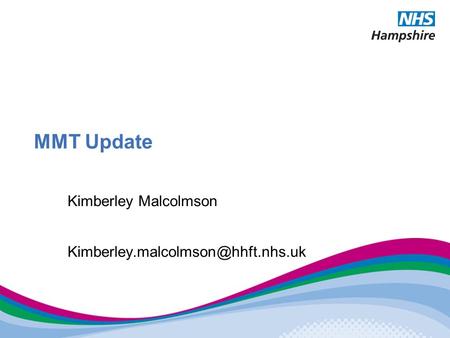 MMT Update Kimberley Malcolmson