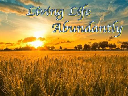 IN 2016 START… LIVING LIFE ABUNDANTLY! “I am God Almighty; walk before me, and be blameless, that I may make my covenant between me and you, and may multiply.
