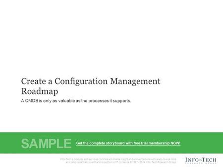 Create a Configuration Management Roadmap