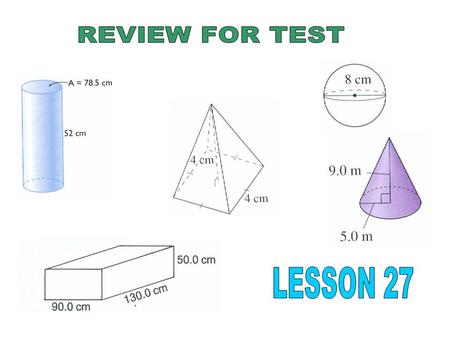 REVIEW FOR TEST LESSON 27.