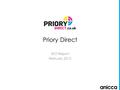 Priory Direct SEO Report February 2015. Contents Work Completed Google Mobile Update Keyword Progress Impact on Traffic Goal Completions/Sales ROI Figures.