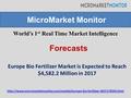 World’s 1 st Real Time Market Intelligence Europe Bio Fertilizer Market is Expected to Reach $4,582.2 Million in 2017 MicroMarket Monitor Forecasts